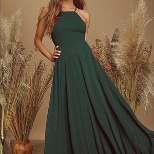 Lulus Mythical Kind of Love Dark Green Maxi Dress
